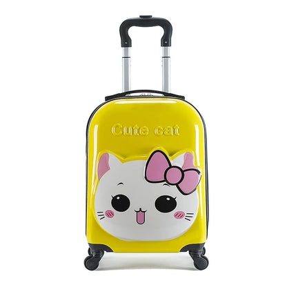 valise enfant 18 pouces a roulettes en abs coque rigide bagage enfant cabine theme animal 3d mignon pour voyage enfant vacances etudiant