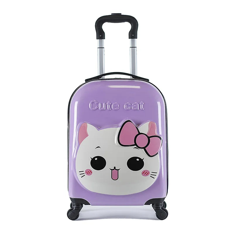 valise enfant 18 pouces a roulettes en abs coque rigide bagage enfant cabine theme animal 3d mignon pour voyage enfant vacances etudiant