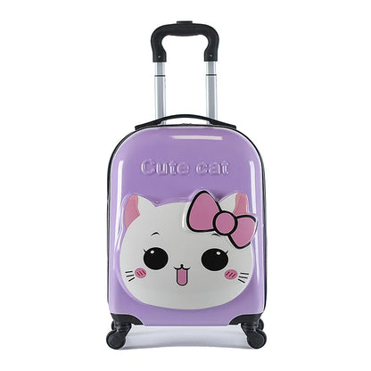 valise enfant 18 pouces a roulettes en abs coque rigide bagage enfant cabine theme animal 3d mignon pour voyage enfant vacances etudiant
