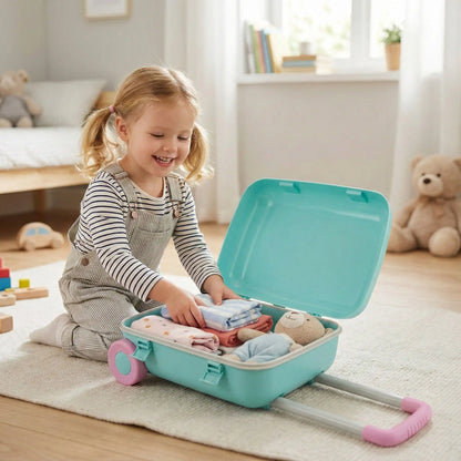 Valise enfant JuniorVoyage™ légère et résistante, valise de voyage pour enfant avec 2 roues solides, poignée ergonomique confortable, design coloré rose menthe, valise enfant certifiée CE EN71, bagage enfant durable anti-rayures, valise enfant pour vacances, week-end, avion et train, valise enfant pratique pour vêtements jouets et livres, valise roulante enfant idéale pour filles et garçons, valise voyage enfant premium ergonomique et sécurisée