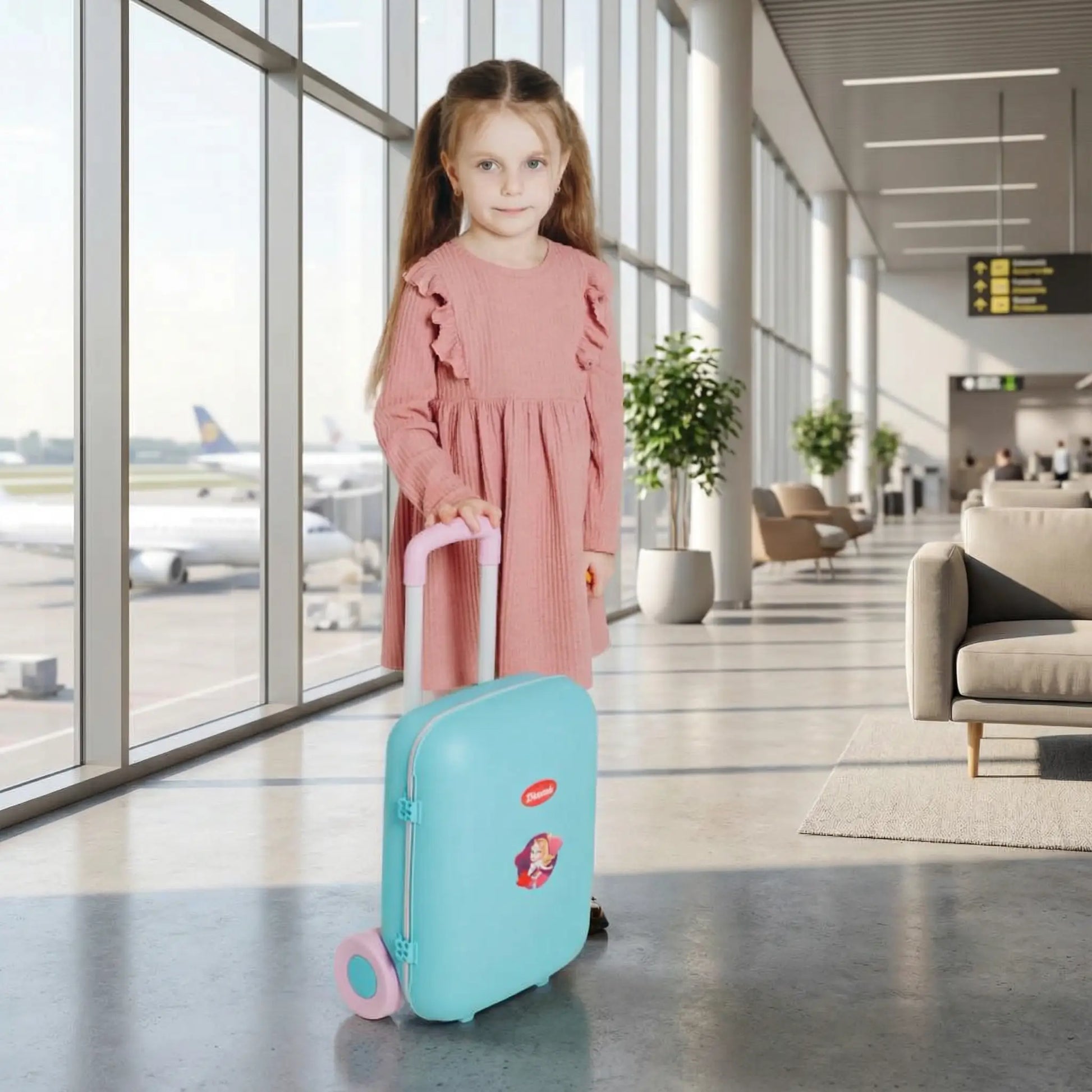 Valise enfant JuniorVoyage™ légère et résistante, valise de voyage pour enfant avec 2 roues solides, poignée ergonomique confortable, design coloré rose menthe, valise enfant certifiée CE EN71, bagage enfant durable anti-rayures, valise enfant pour vacances, week-end, avion et train, valise enfant pratique pour vêtements jouets et livres, valise roulante enfant idéale pour filles et garçons, valise voyage enfant premium ergonomique et sécurisée