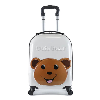 valise enfant 18 pouces a roulettes en abs coque rigide bagage enfant cabine theme animal 3d mignon pour voyage enfant vacances etudiant