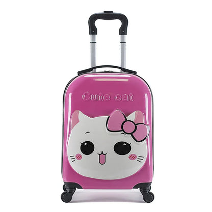 valise enfant 18 pouces a roulettes en abs coque rigide bagage enfant cabine theme animal 3d mignon pour voyage enfant vacances etudiant