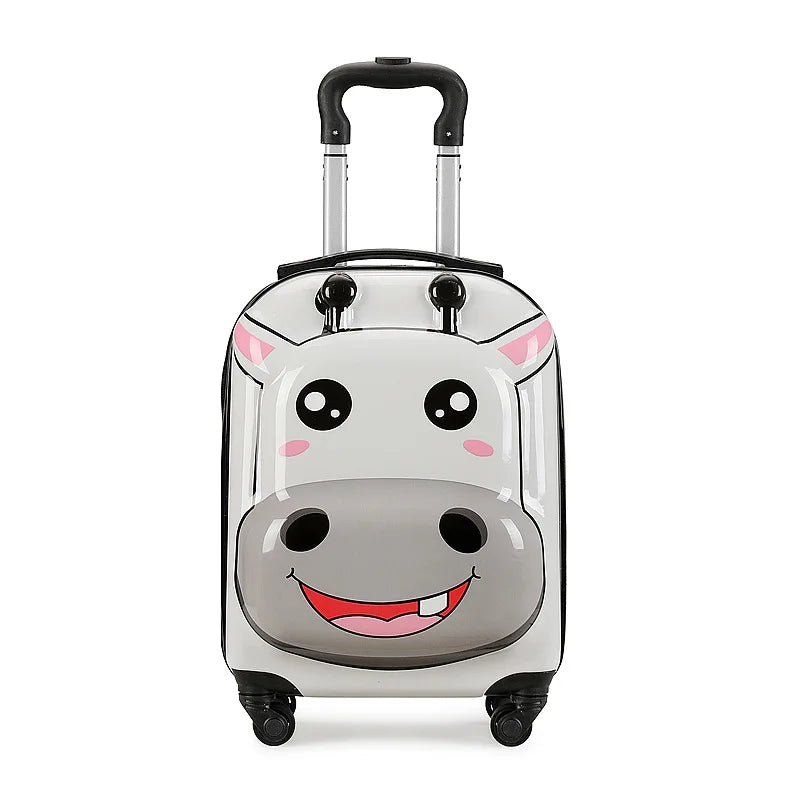 valise enfant 18 pouces a roulettes en abs coque rigide bagage enfant cabine theme animal 3d mignon pour voyage enfant vacances etudiant