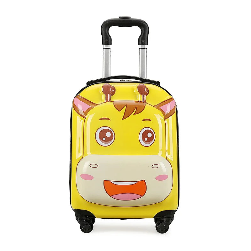 valise enfant 18 pouces a roulettes en abs coque rigide bagage enfant cabine theme animal 3d mignon pour voyage enfant vacances etudiant