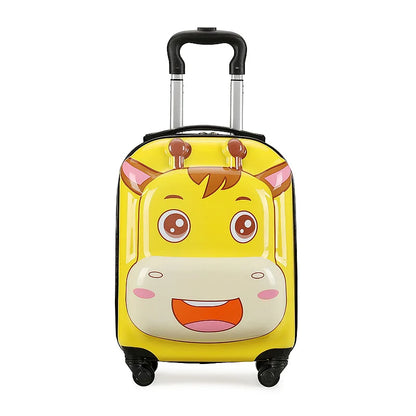 valise enfant 18 pouces a roulettes en abs coque rigide bagage enfant cabine theme animal 3d mignon pour voyage enfant vacances etudiant